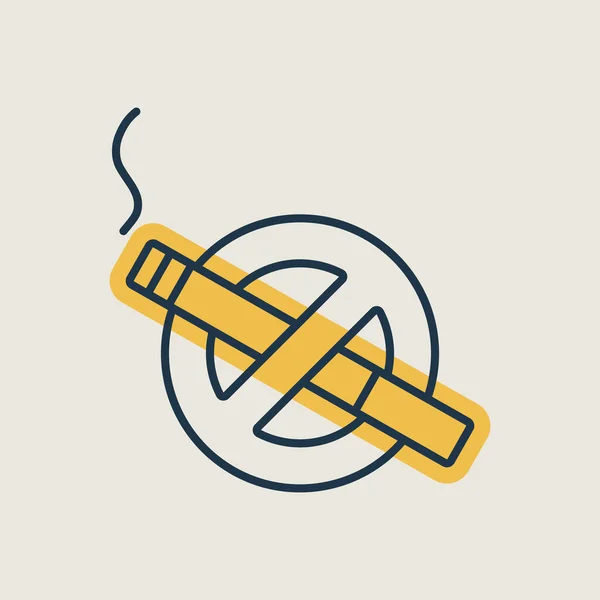 Ingen Rökning Tecken Vektor Isolerad Ikon Diagram Symbol För Webbplats — Stock vektor