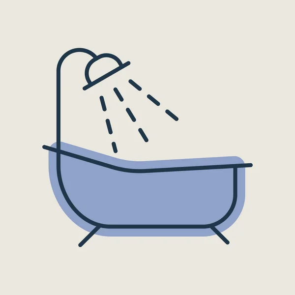 Bathroom Vector Icon Bath Shower Sign Graph Symbol Travel Tourism — Stock Vector