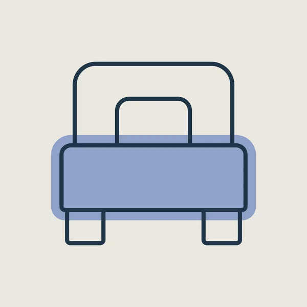Односпальная Плоская Векторная Изолированная Икона Графический Символ Путешествий Туризма Дизайн — стоковый вектор