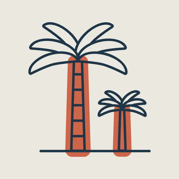 Palmiye Ağacı Vektörü Ikonu Izole Etti Doğa Işareti Seyahat Turizm — Stok Vektör