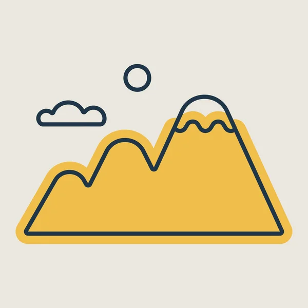 Berge Vektor Isoliert Symbol Naturzeichen Grafik Symbol Für Reise Und — Stockvektor
