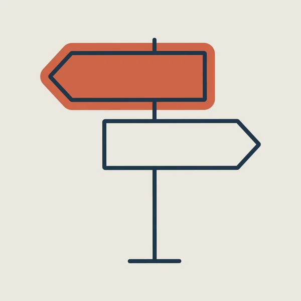 Wegweiser Vektor Icon Navigationszeichen Grafik Symbol Für Reise Und Tourismus — Stockvektor