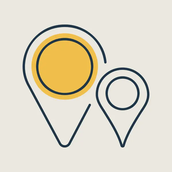 两针地图图标 地图指针 地图标记 Gps定位符号 导航标志 旅行和旅游网站和应用程序 应用程序 用户界面的图形符号 — 图库矢量图片