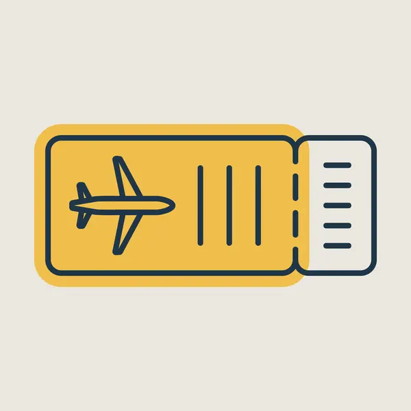 Ticketflugzeug Vektorsymbol Isoliert Sommerzeichen Grafik Symbol Für Reise Und Tourismus — Stockvektor