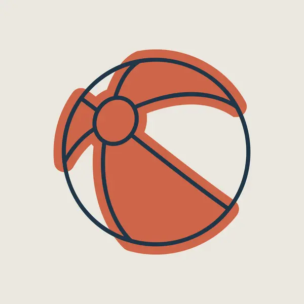 Vecteur Beach Ball Icône Isolée Panneau Été Symbole Graphique Pour — Image vectorielle