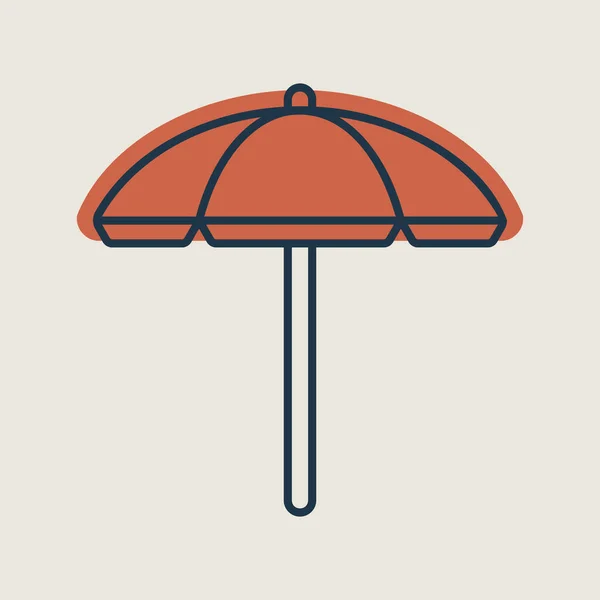 Изолированная Икона Пляжного Зонтика Летний Знак Графический Символ Путешествий Туризма — стоковый вектор