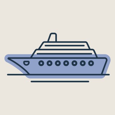 Seyir gemisi vektörü izole edilmiş simge. Seyahat ve turizm web sitesi ve uygulama tasarımı, logo, uygulama, UI için grafik sembolü