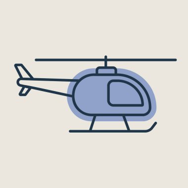 Helikopter vektörü ikonu izole etti. Seyahat ve turizm web sitesi ve uygulama tasarımı, logo, uygulama, UI için grafik sembolü