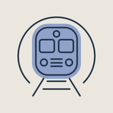 Metro metro treni vektörü ikonu izole etti. Seyahat ve turizm web sitesi ve uygulama tasarımı, logo, uygulama, UI için grafik sembolü