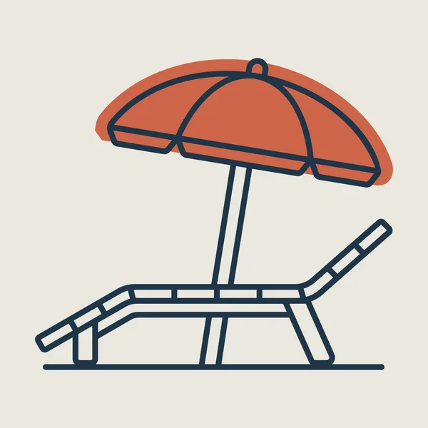 Lounger Beach Αντηλιακή Καρέκλα Διάνυσμα Εικονίδιο Καλοκαιρινό Σύμβολο Γραφήματος Για — Διανυσματικό Αρχείο