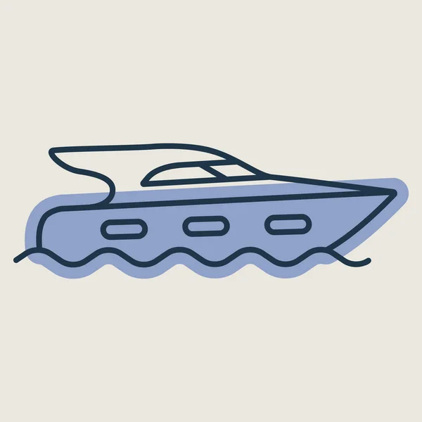 Motorové Jachty Vektorové Ikony Grafický Symbol Pro Cestování Cestovní Ruch — Stockový vektor