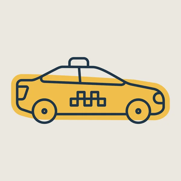 Taxi Auto Vettore Piatto Isolato Icona Simbolo Grafico Viaggi Turismo — Vettoriale Stock