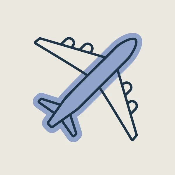 Uçak Uçak Vektörü Izole Edilmiş Ikon Seyahat Turizm Web Sitesi — Stok Vektör
