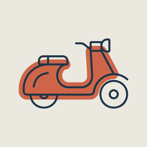 Motorroller Moped Vektor Isoliert Symbol Grafik Symbol Für Reise Und — Stockvektor
