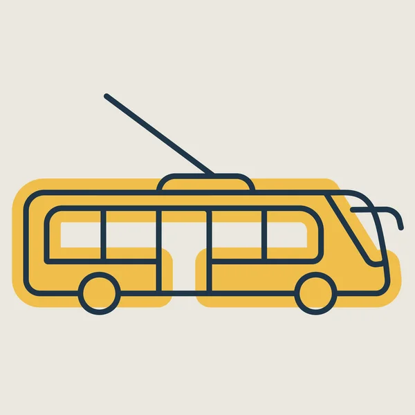 Trolley Trolleybus Vetor Ícone Isolado Símbolo Gráfico Para Viagens Turismo — Vetor de Stock