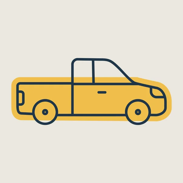 Pickup Vetor Carro Ícone Isolado Símbolo Gráfico Para Viagens Turismo — Vetor de Stock