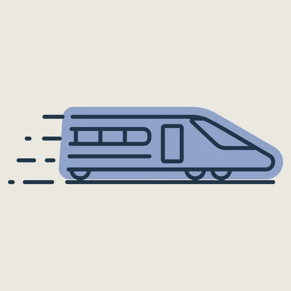 Високошвидкісний Ізольований Вектор Пасажирського Поїзда Символ Графіку Веб Сайту Подорожей — стоковий вектор