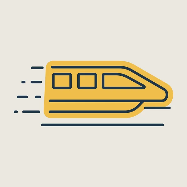 Monorotaia Velocità Moderna Treno Vettore Isolato Icona Simbolo Grafico Viaggi — Vettoriale Stock
