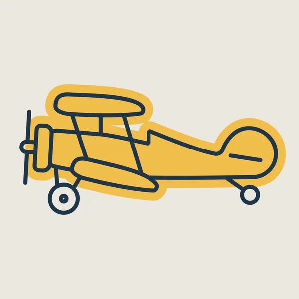 轻型飞机的平面矢量隔离图标 旅行和旅游网站和应用程序设计 应用程序 用户界面的图形符号 — 图库矢量图片