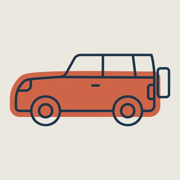 Suv Auto Vektor Isolierte Ikone Grafik Symbol Für Reise Und — Stockvektor