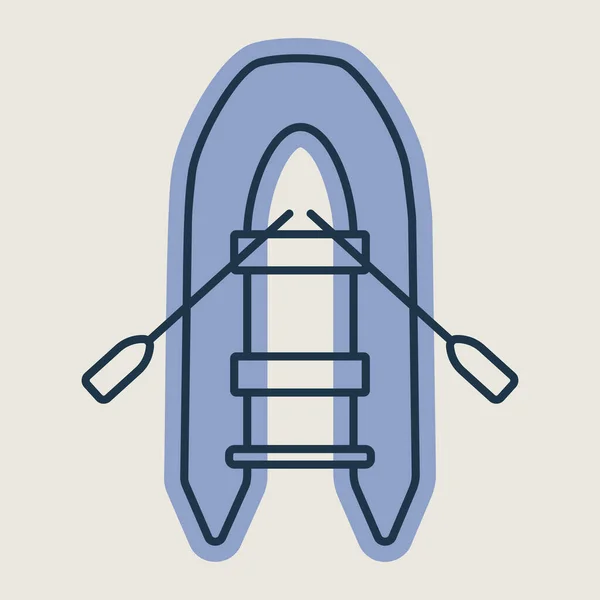 Надувной Резиновый Вектор Лодки Изолированный Значок Графический Символ Путешествий Туризма — стоковый вектор