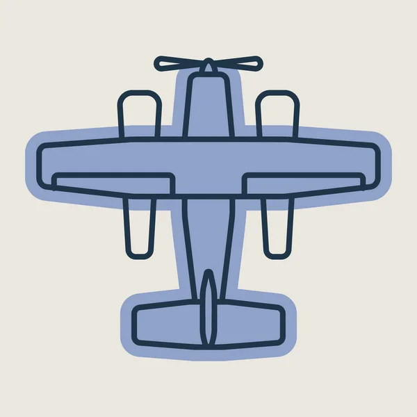 Küçük Amfibi Deniz Uçağı Uçak Vektörü Izole Edilmiş Ikon Seyahat — Stok Vektör