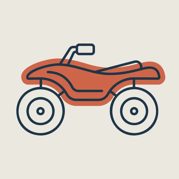 Atv Ryttare Fyrhjuling Vektor Isolerad Ikon Diagram Symbol För Resor — Stock vektor