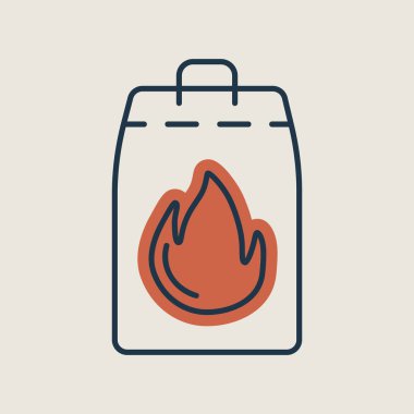 Izgara kömür vektör ikonu. Barbekü ve bbq ızgara tabelası. Yemek pişirme web sitesi ve uygulama tasarımı, logo, uygulama, UI için grafik sembolü