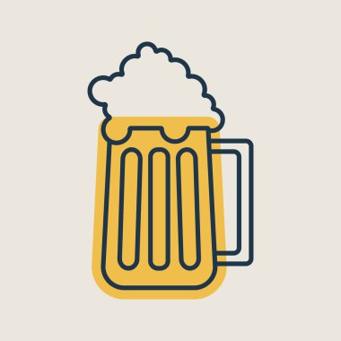 Bira cam vektör simgesi. Barbekü ve bbq ızgara tabelası. Yemek pişirme web sitesi ve uygulama tasarımı, logo, uygulama, UI için grafik sembolü