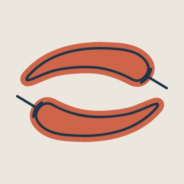 Kırmızı kırmızı kırmızı biber vektör ikonu. Barbekü ve bbq ızgara tabelası. Sebze. Yemek pişirme web sitesi ve uygulama tasarımı, logo, uygulama, UI için grafik sembolü