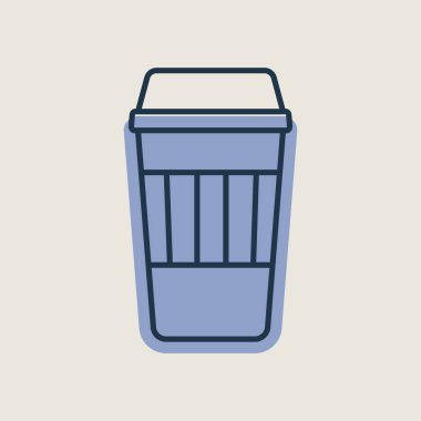 Paket kahve fincanı vektör ikonu. Fast food burcu. Yemek pişirme web sitesi ve uygulama tasarımı, logo, uygulama, UI için grafik sembolü