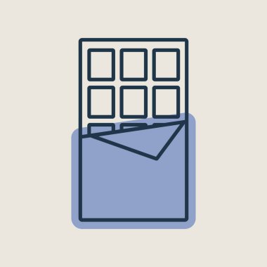 Çikolata çubuğu vektör simgesi. Fast food burcu. Yemek pişirme web sitesi ve uygulama tasarımı, logo, uygulama, UI için grafik sembolü