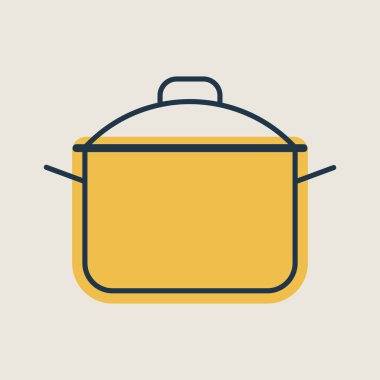 Tencere vektör simgesi. Tencere ya da tava işareti. Yemek pişirme web sitesi tasarımı, logo, uygulama, UI için grafik sembolü