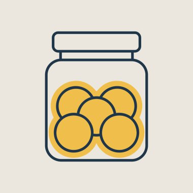 Kurabiye kavanozu vektör simgesi. Mutfak aletleri. Yemek pişirme web sitesi tasarımı, logo, uygulama, UI için grafik sembolü