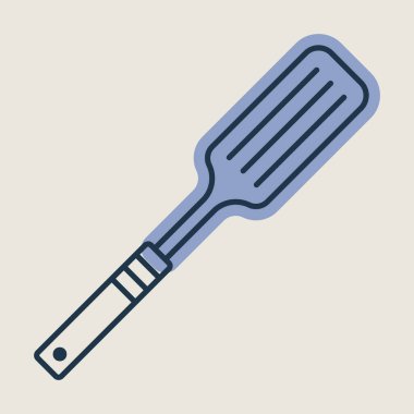 Mutfak spatula vektör izole ikonu. Mutfak aletleri. Yemek pişirme web sitesi tasarımı, logo, uygulama, UI için grafik sembolü
