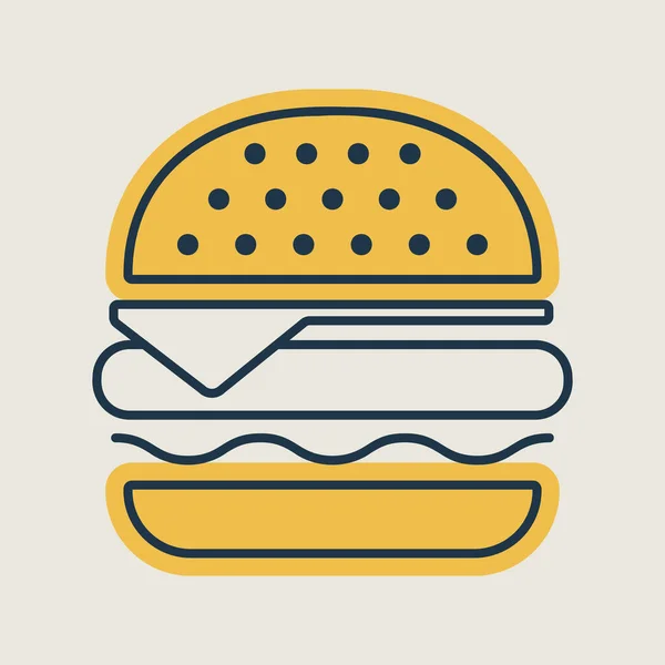 Icône Vectorielle Burger Signe Restauration Rapide Symbole Graphique Pour Conception — Image vectorielle