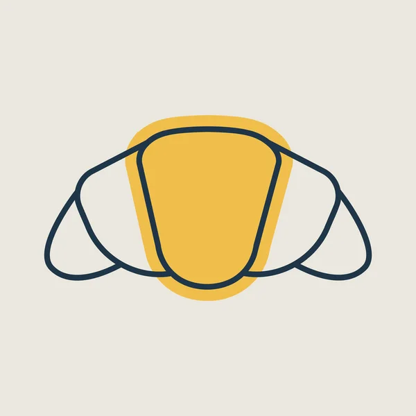 Icona Del Vettore Croissant Segno Fast Food Simbolo Grafico Progettazione — Vettoriale Stock