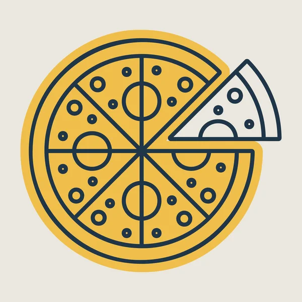 Ikona Wektora Pizzy Znak Szybkiej Obsługi Symbol Graficzny Gotowania Stron — Wektor stockowy