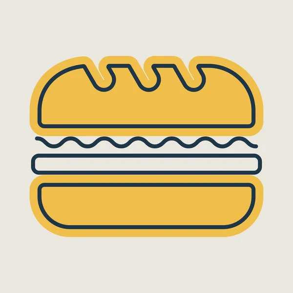 Значок Вектора Бутерброда Метро Знак Фаст Фуда Графический Символ Приготовления — стоковый вектор