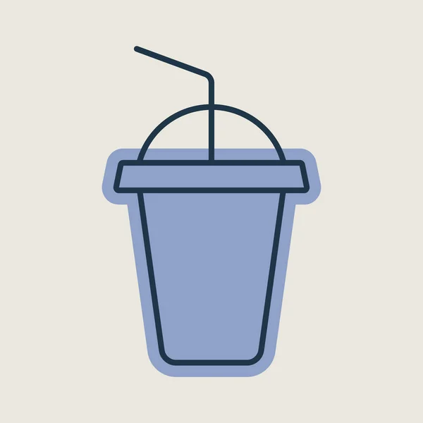 Значок Вектора Безалкогольных Напитков Знак Фаст Фуда Графический Символ Приготовления — стоковый вектор