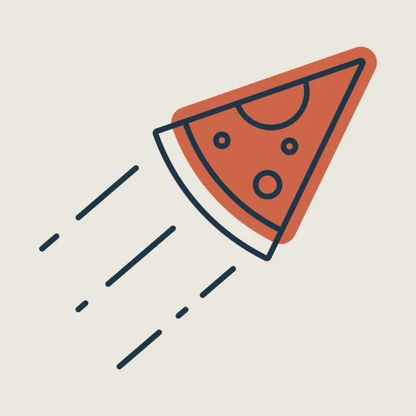 Řez Ikony Vektoru Pizzy Symbol Rychlého Občerstvení Doručovací Značka Graf — Stockový vektor