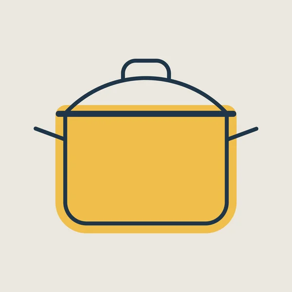 Kochtopfvektorsymbol Kochtopf Oder Pfanne Vorhanden Grafik Symbol Für Das Kochen — Stockvektor