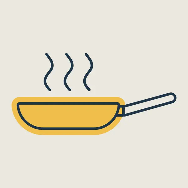 Bratpfanne Vektorsymbol Küchengerät Grafik Symbol Für Das Kochen Website Design — Stockvektor