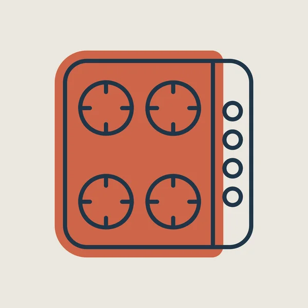 Кухонная Плита Поверхность Индукционная Плита Графический Символ Приготовления Дизайна Сайта — стоковый вектор