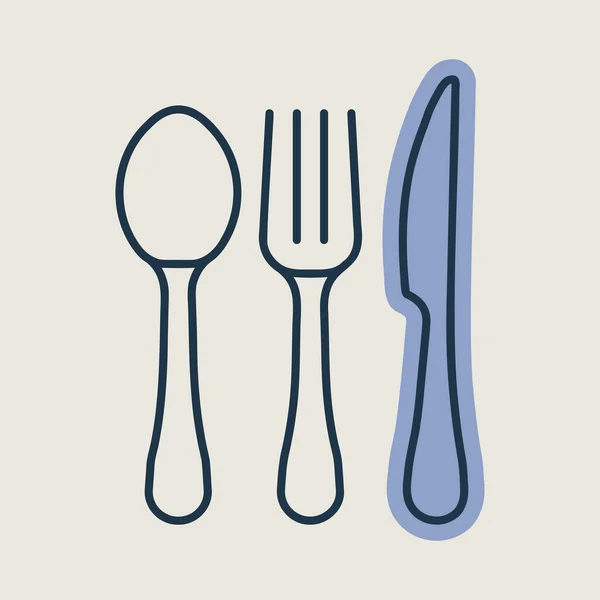 勺子叉和刀矢量图标 烹饪网站设计 应用程序 Ui的图形符号 — 图库矢量图片