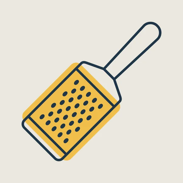 Handreibe Aus Metall Für Käse Vektor Symbol Küchengerät Grafik Symbol — Stockvektor