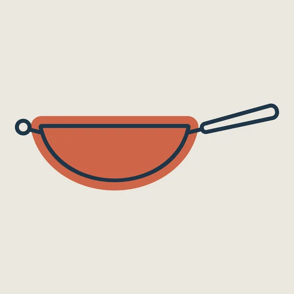 Tava Kızartma Vektör Simgesi Mutfak Aletleri Yemek Pişirme Web Sitesi — Stok Vektör