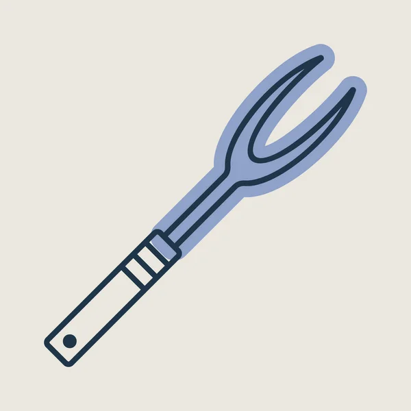 Duża Kuchnia Wektor Widelec Izolowany Ikona Urządzenia Kuchenne Symbol Graficzny — Wektor stockowy
