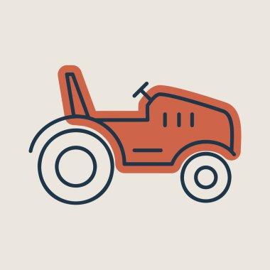 Tractor isolated flat icon. Farmer machine. Agriculture sign. Graph symbol for your web site design, logo, app, UI. Vector illustration, EPS10.