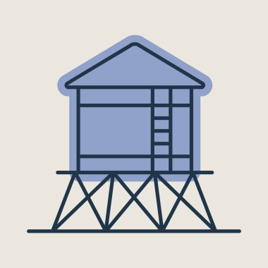 Su kulesi ikonu izole edildi. Tarım işareti. Web sitenizin tasarımı için grafik sembolü, logo, uygulama, UI. Vektör illüstrasyonu, EPS10.
